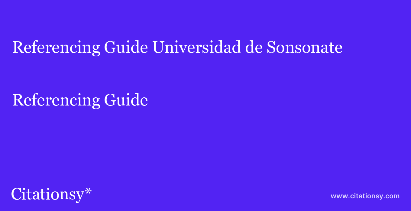 Referencing Guide: Universidad de Sonsonate